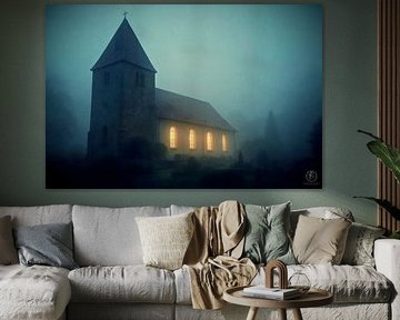 Das goldene Licht der alten Kirche von Fabelgrund Welt