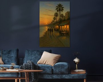 Barceloneta Sunset – Evening Glow by the Mediterranean Shore