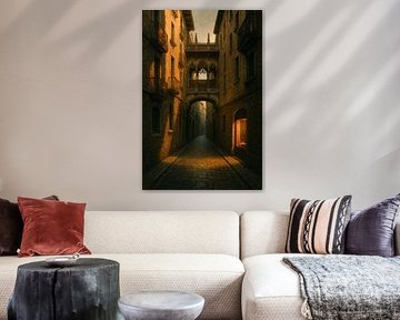 Gothic Quarter Atmosphere – Golden Light in Old Barcelona
