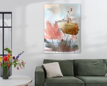 JapandiArt: Botanische illustratie met serene sfeer