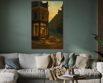 De Pijp Solitude – Quiet Café Corner at Dusk