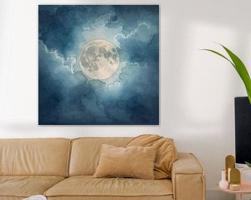 Der scheue Mond Gemälde von ComfortQ