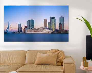 Rotterdam Skyline with Cruise ship by Albert Dros