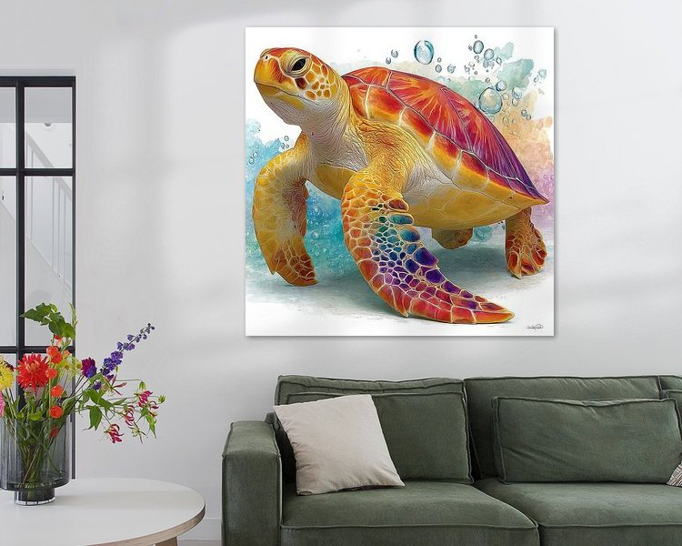 Voorbeeld van het werk in een kamer