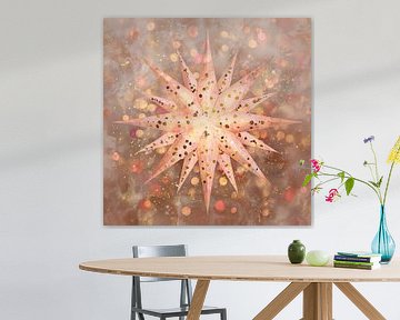 Poinsettia élégant en or et rose sur Lauri Creates