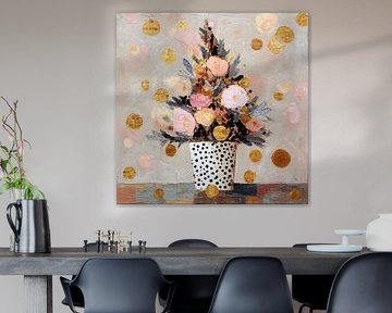 Doux arbre de Noël abstrait avec des fleurs