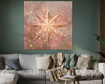 Poinsettia étincelant en bronze et rose