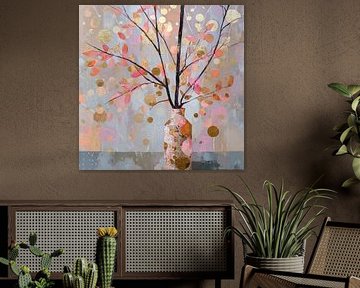 Branche de Noël étincelante dans un vase