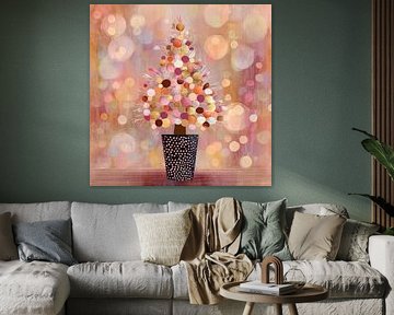 Joyeux sapin de Noël en or et rose