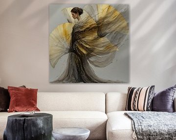 Modern art noveau young woman . by J.a Dijkstra