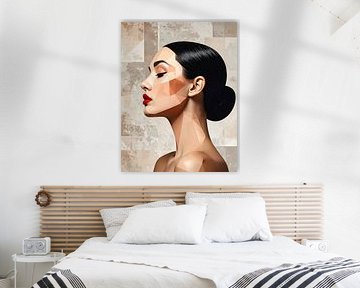 Portrait géométrique saisissant : Beauté abstraite moderne de profil sur Creative On Site