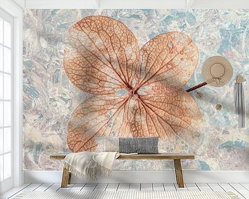 A hydrangea leaf in winter mood by Marjolijn van den Berg