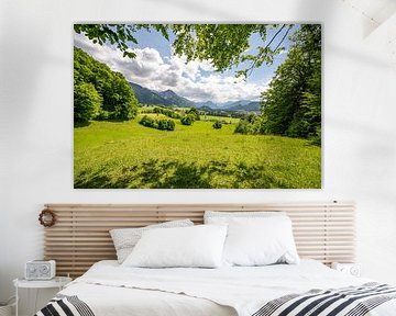 Vue pittoresque sur les Alpes d'Allgäu au printemps sur Leo Schindzielorz