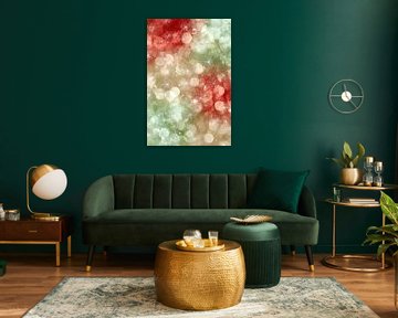 Achtergrond in Kerstglans met Lichtbubbels en Sneeuwvlokken