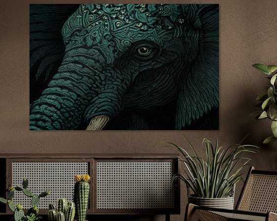 Voorbeeld van het werk in een kamer