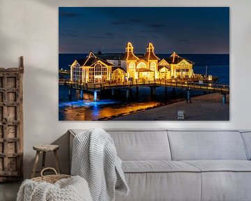 A view of the pier in Sellin at night by Andreas Völkel
