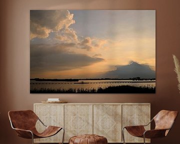 Silhouette in the sunset over Lake Dane by Jurjen Melinga