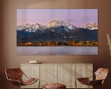 Sonnenaufgang über dem Hopfensee, Bayern, Deutschland von Henk Meijer Photography