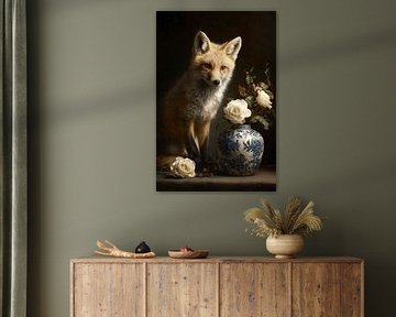 Der Fuchs & Die Porzellanvase von PixelMint.
