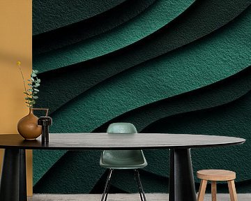 Abstract Textuur in Gelaagd Groen Golvend Ritme