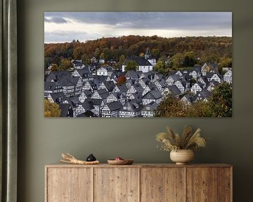 Les maisons à colombages de Freudenberg en Allemagne en automne