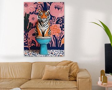 Tiger auf der Toilette