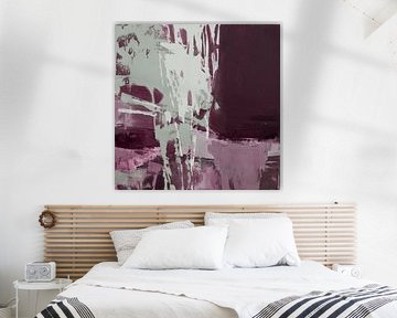 Burgundy and mint abstract