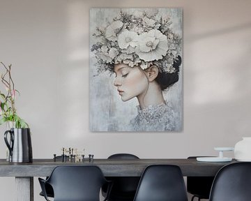 Flower profile | Women's Wreath by ARTEO Paintings