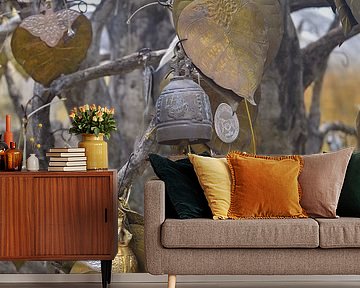 Golden leaves and bells - temple tree in Chiang Mai by Minimalistic Travel Photography by.Rieneke