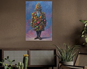 Arbre de Noël avec cravate et chaussures