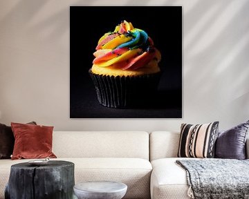 Cupcake pastry blue-orange portrait by TheXclusive Art