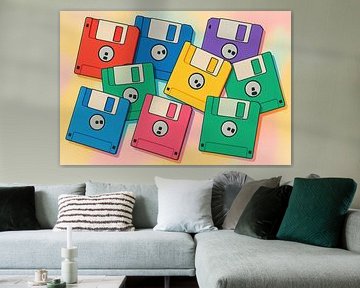 Illustration von mehrfarbigen Disketten von Markus Gann