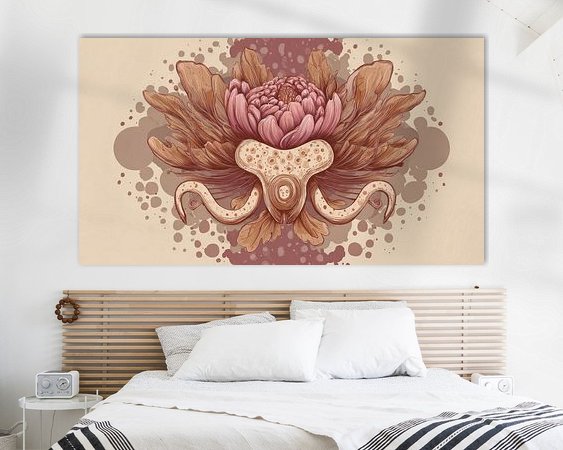 Voorbeeld van het werk in een kamer