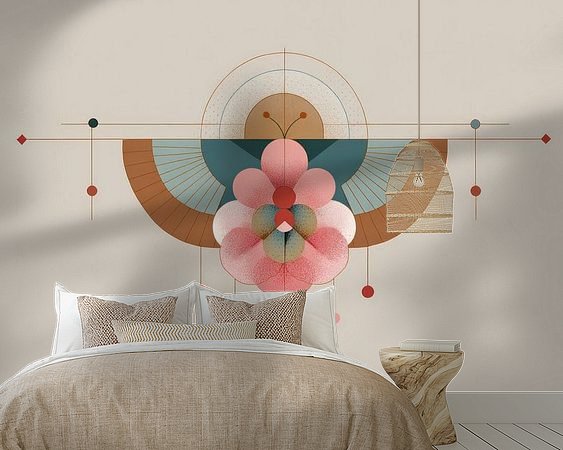 Voorbeeld van het werk in een kamer