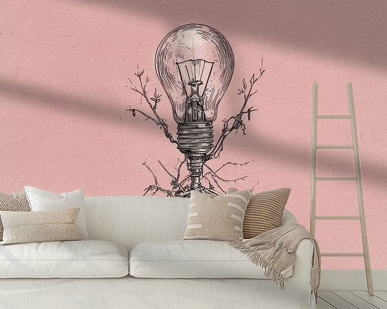 Voorbeeld van het werk in een kamer