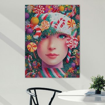 Peppermint Parade Winter Face by ARTEO Paintings