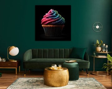 Cupcake pastry blue-pink portrait by TheXclusive Art