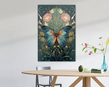 Vlinder in Art Nouveau no.3