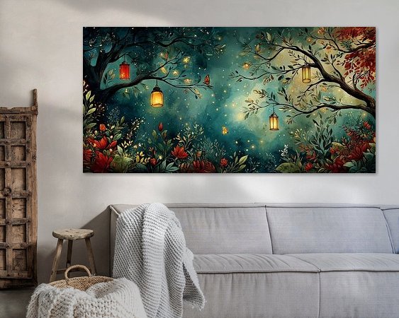 Voorbeeld van het werk in een kamer