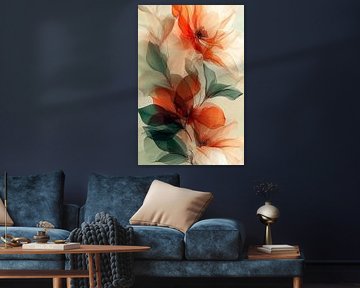 Transparenz in Coral & Green Nr. 3