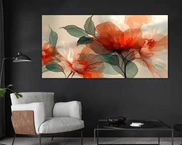 Transparenz in Coral & Green Nr. 7