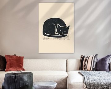 Black cat asleep by Niklas Maximilian