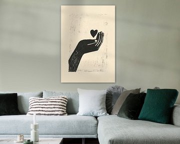 Hand and heart black red by Niklas Maximilian