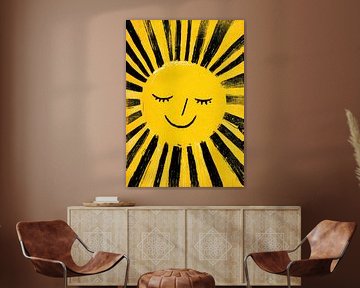 Smiling sun yellow black by Niklas Maximilian