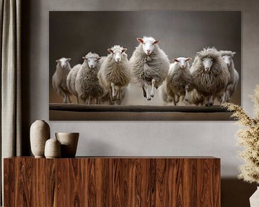 Voorbeeld van het werk in een kamer