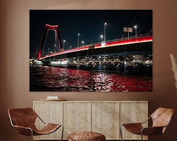 Willems Bridge at night by Mark de Groot