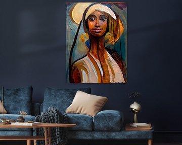 Modern Portrait of a Woman. World women: Warm colours