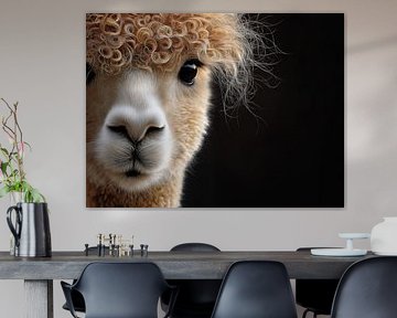 Close portrait of an alpaca by Black Coffee