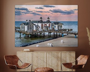 A view of the pier in Sellin at sunset by Andreas Völkel