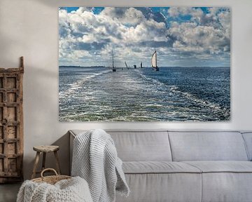 Uitzicht op het veerkanaal naar Vitte op Hiddensee van Andreas Völkel